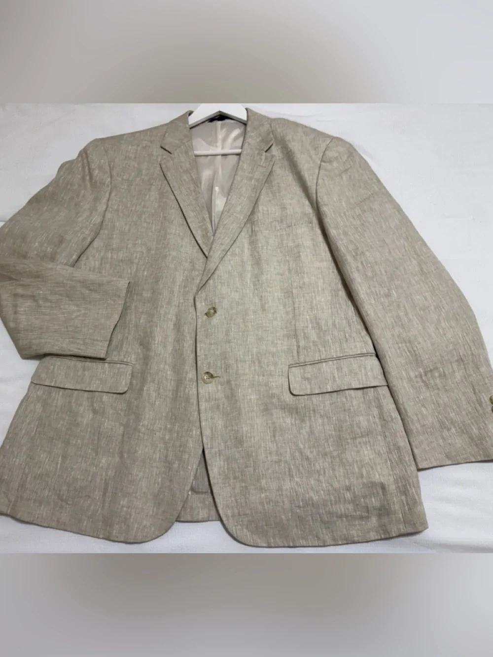 HASPEL Men's Linen Blazer in Natural Beige 46R